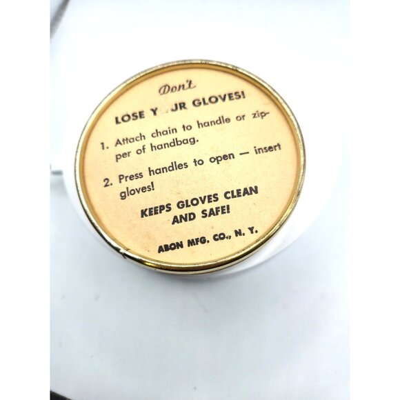 Vintage Abon Mfg. Gold Tone Glove Holder w/ Original Box USA 1950s NOS - Picture 4 of 7